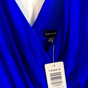 Cobalt Blue Chiffon Dress from Torrid